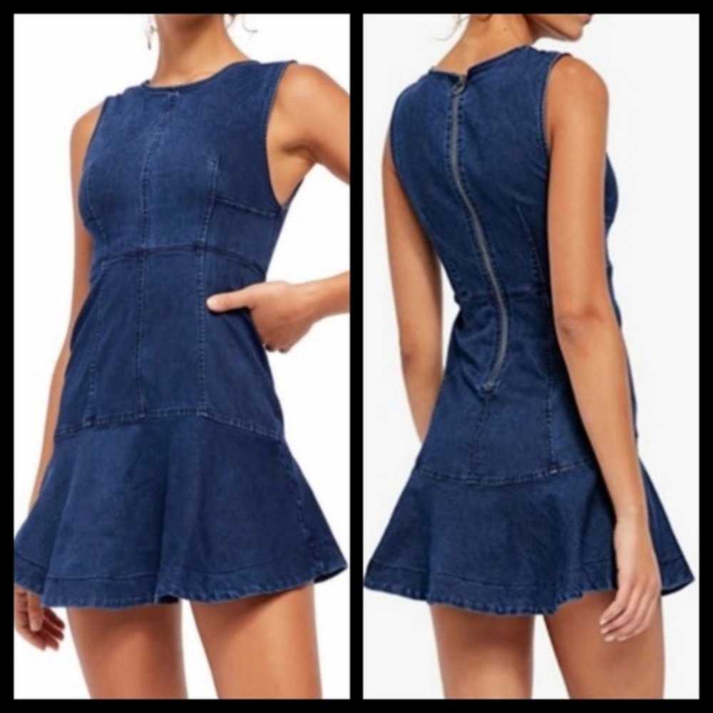 Free People Denim Alex Mini Dress